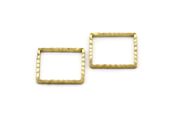 Textured Square Finding, 50 Raw Brass Textured Square Findings (16mm) A0577