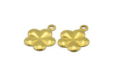 Floral Daisy Charm, Raw Brass Daisy Charms (11.5mm) N0508