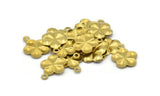 Floral Daisy Charm, Raw Brass Daisy Charms (11.5mm) N0508
