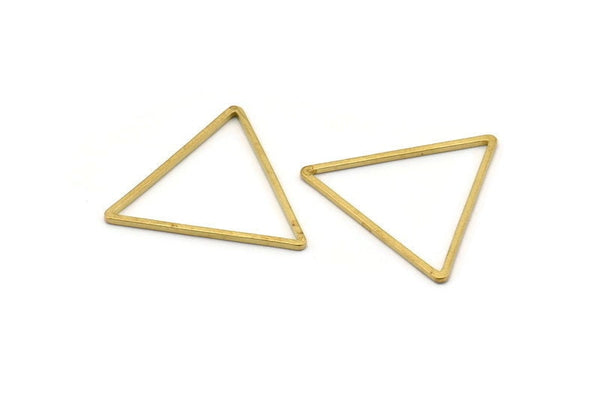 Brass Triangle Charm, 25 Raw Brass Open Triangle Ring Charms (27x1mm) Bs 1028