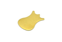 Brass Tulip Blank, 30 Raw Brass Tulip Blanks, No Hole (18x13mm)  D0214--C042