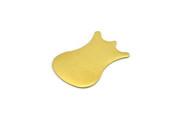 Brass Tulip Blank, 30 Raw Brass Tulip Blanks, No Hole (18x13mm)  D0214--C042