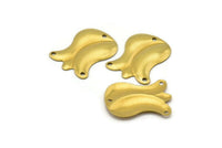Brass Tulip Charm, 20 Raw Brass Tulip Charms With 3 Holes (22x17mm) D0213--c042