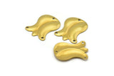 Brass Tulip Charm, 20 Raw Brass Tulip Charms With 3 Holes (22x17mm) D0213--c042