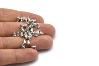Silver Earring Stopper, 100 Silver Tone Aluminum Earring Back Stopper, Ear Backs (5.5x4.5mm) A0392