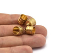 Brass End Cap, 10 Raw Brass End Cap, Cord Tip -9mm Cord End - (10x11.5mm) (b0023)