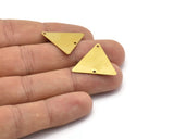Hippie Triangle Brass, 20 Raw Brass Triangle Charms With 2 Holes (22x25x0.40mm) Brs 3028-2 A0085