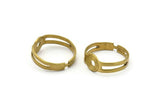 Brass Ring Setting - 20 Raw Brass Adjustable Ring Settings - (18mm) Mn50