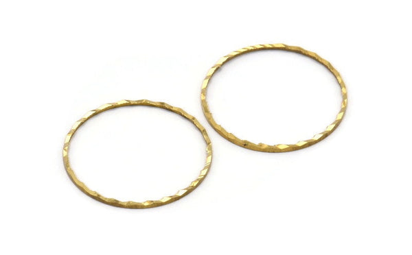 Elegant Circle Finding, 24 Raw Brass Circles (25mm) A0594