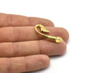 Hook Bracelet Part, 2 Raw Brass Hook Bracelet Charms (36x13x2mm) N0246