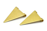 Brass Triangle Charm, 50 Raw Brass Triangle Charms With 2 Holes (17x25mm) Brs 3998 A0407