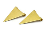 Brass Triangle Charm, 50 Raw Brass Triangle Charms With 2 Holes (17x25mm) Brs 3998 A0407