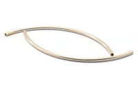 Silver Noodle Tube Beads, 12 Antique Silver Plated Curved Tubes (4x140mm) BS 1427  D0361