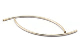Silver Noodle Tube Beads, 12 Antique Silver Plated Curved Tubes (4x140mm) BS 1427  D0361