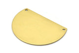 Half Moon Blank, Raw Brass Semi Circle Blanks With 2 Holes (38x27x0.80) N0451