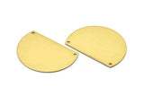 Half Moon Blank, Raw Brass Semi Circle Blanks With 2 Holes (38x27x0.80) N0451
