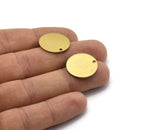 Shiny Brass Round Tag, Raw Brass Stamping Tags (20x1mm) D0382--n0661