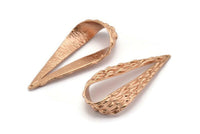 Textured Drop Charm, 1 Rose Gold Plated Textured Drop Charms With 1 Hole, Earring Findings (47x21x9x1mm) N0198 Q0243