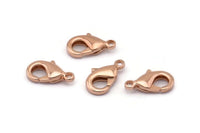 Rose Gold Parrot, 12  Rose Gold Plated Lobster Claw Clasps  (12x6mm) Q0212
