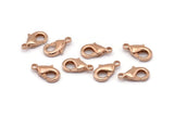 Rose Gold Parrot, 12  Rose Gold Plated Lobster Claw Clasps  (12x6mm) Q0212