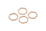 Hexagon Ring Charm, 12 Rose Gold Plated Hexagon Rings (14x1mm) BS 1222 Q0265