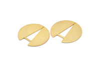 Gold Round Charm, 2 Textured Gold Plated Brass Round Charms With 1 Hole, Earrings, Pendants, Findings (25x24x0.80mm) D950 Q0861