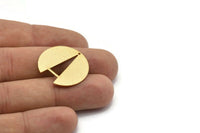 Gold Round Charm, 2 Textured Gold Plated Brass Round Charms With 1 Hole, Earrings, Pendants, Findings (25x24x0.80mm) D950 Q0861