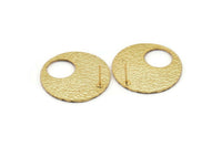 Gold Round Earring, 2 Gold Plated Brass Round Fish Scale Stud Earrings (30x1.8mm) E550 Q0829