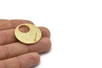 Gold Round Earring, 2 Gold Plated Brass Round Fish Scale Stud Earrings (30x1.8mm) E550 Q0829