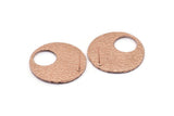 Rose Gold Round Earring, 2 Rose Gold Plated Brass Round Fish Scale Stud Earrings (30x1.8mm) E550 Q0829