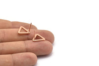 Gül Altın Üçgen Küpe, 6 Gül Altın Kaplama Pirinç Üçgen Küpe Direği, Kolye Uçları, Bulgular (11,5x13 mm) E352 Q0522