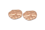 Rose Gold Disc Charms, 4 Rose Gold Plated Brass Hammered Disc Charms With 1 Hole, Earrings, Pendants, Findings (21x20x0.60mm) D0677
