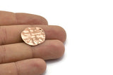 Rose Gold Disc Charms, 4 Rose Gold Plated Brass Hammered Disc Charms With 1 Hole, Earrings, Pendants, Findings (21x20x0.60mm) D0677