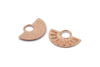 Semi Circle Pendant, 2 Rose Gold Plated Brass Semi Circle Pendants (28x19mm) A0741 Q0495