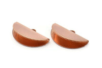 Yarım Ay Kıvrım, 1 Döngülü 2 Gül Altın Kaplama Pirinç Kurdele Kıvrım Ucu, Bulgular (30x17,5 mm) E144 Q0576