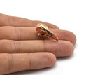 Tiny Bird Skull, 2 Rose Gold Plated Brass Bird Skull Pendant, (24x11.5x9.5mm) N0489 Q0127