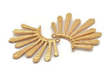 Gold Sun Pendant, 1 Gold Plated Brass Textured Sunny Pendants With 2 Loops (37x33.5x2mm) BS 1991 Q0182