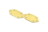 Brass Boho Blank, 10 Raw Brass Bracelet Blanks with 6 Holes (15x30mm)  A0001