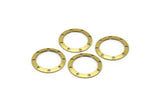 Brass Circle Charm, 50 Raw Brass Holes Circle, Round Connectors, Charms, Pendant,findings (17mm) Brs 531 A0194