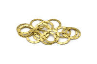Brass Circle Charm, 50 Raw Brass Holes Circle, Round Connectors, Charms, Pendant,findings (17mm) Brs 531 A0194