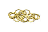 Brass Circle Charm, 50 Raw Brass Holes Circle, Round Connectors, Charms, Pendant,findings (17mm) Brs 531 A0194