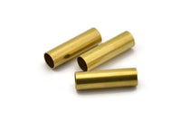 Industrial Long Tubes - 10 Raw Brass Industrial Long Tube Findings, (30x9mm) Brc180--r027