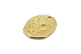 Gold Sun Charm, Gold Plated Brass Sun Charms With 1 Hole, Findings - Pad Size 5mm (24x20x1.5mm) N1196