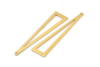 Gold Triangle Charm, 4 Gold Plated Brass Triangle Charms With 1 Hole, Earrings, Findings (50x11x0.80mm) D1254 Q0888