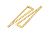 Gold Triangle Charm, 4 Gold Plated Brass Triangle Charms With 1 Hole, Earrings, Findings (50x11x0.80mm) D1254 Q0888