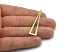 Gold Triangle Charm, 4 Gold Plated Brass Triangle Charms With 1 Hole, Earrings, Findings (50x11x0.80mm) D1254 Q0888