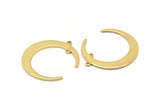 Altın Ay Tılsımı, 2 Döngülü, Bağlantı Parçalı 2 Altın Kaplamalı Pirinç Hilal Ay Tılsımı (31x28x1mm) D0695 Q0759