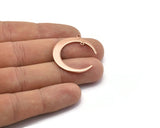 Gül Altın Ay Tılsımı, 2 Döngülü, Bağlantı Parçalı 2 Gül Altın Kaplamalı Pirinç Hilal Ay Tılsımı (31x28x1mm) D0695 Q0759