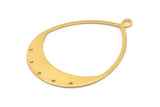Gold Drop Charm, 2 Gold Plated Brass Drop Charms With 1 Loop And 5 Holes, Pendants (49x36x0.80mm) M1011 H0868