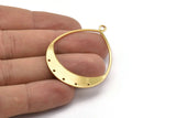 Gold Drop Charm, 2 Gold Plated Brass Drop Charms With 1 Loop And 5 Holes, Pendants (49x36x0.80mm) M1011 H0868